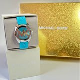 Buy Shop Michael Kors Janelle Quartz Blue Dial Blue Rubber Strap Watch For Women - MK7350 USA Online