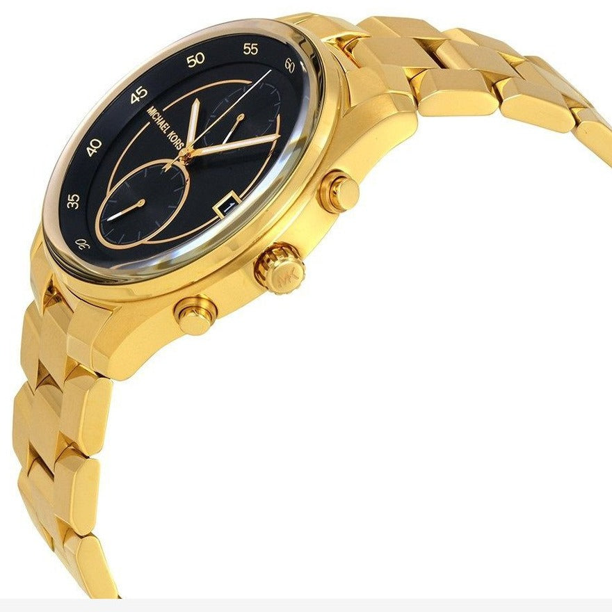 Buy Shop Michael Kors Blair Quartz Black Dial Gold Steel Strap Watch For Women - MK6497 USA Online
