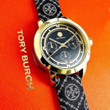 Buy Shop Tory Burch The Miller Chronograph Blue Dial Blue Jacquard Strap Watch for Women - TBW1038 USA Online