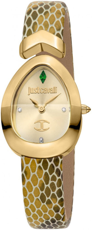 Buy Shop Just Cavalli Diversa Snake Gold Dial Brown Leather Strap Watch for Women - JC1L321L0035 USA Online