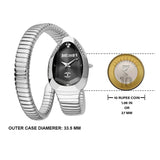 Buy Shop Just Cavalli Serpente Metallica Black Dial Silver Steel Strap Watch for Women - JC1L208M0025 USA Online