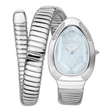 Buy Shop Just Cavalli Serpente Metallica Blue Dial Silver Steel Strap Watch for Women - JC1L223M0015 USA Online