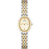 Buy Shop Tory Burch Oval White Dial Two Tone Steel Strap Watch for Women - TBW6033 USA Online