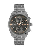 Buy Shop Hugo Boss Skytraveller Chronograph Gunmetal Grey Dial Grey Steel Strap Watch for Men - 1514153 USA Online