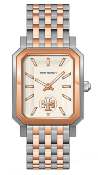 Buy Shop Tory Burch Robinson White Dial Two Tone Steel Strap Watch for Women - TBW1509 USA Online