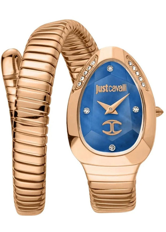 Buy Shop Just Cavalli Glam Evo 4 Blue Dial Rose Gold Steel Strap Watch for Women - JC1L229M0055 USA Online
