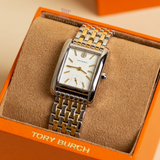 Buy Shop Tory Burch Eleanor White Dial Two Tone Steel Strap Watch for Women - TBW1070 USA Online