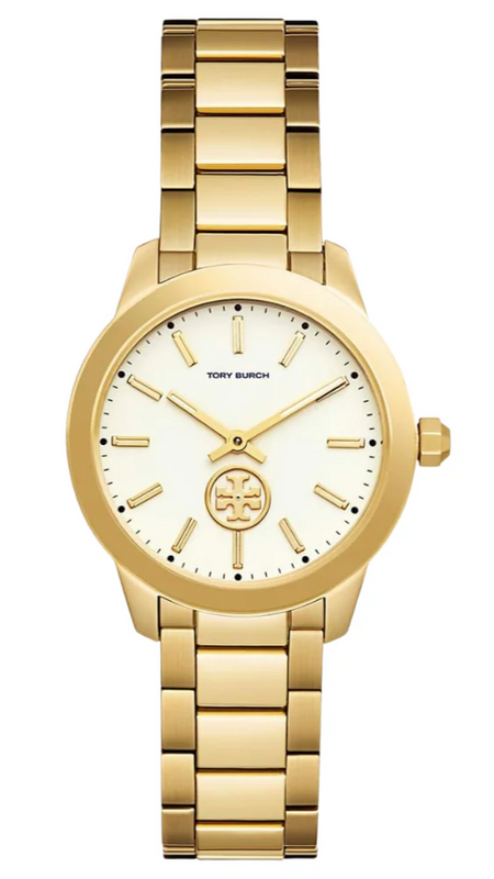 Buy Shop Tory Burch Collins White Dial Gold Steel Strap Watch for Women - TBW1300 USA Online