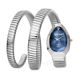 Buy Shop Just Cavalli Serpente Metallica Blue Dial Silver Steel Strap Watch for Women - JC1L209M0025 USA Online