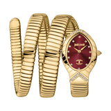 Buy Shop Just Cavalli Classico Lungo Red Dial Gold Steel Strap Watch for Women - JC1L248M0035 USA Online