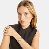 Buy Shop Tory Burch Oval White Dial Two Tone Steel Strap Watch for Women - TBW6033 USA Online