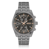 Buy Shop Hugo Boss Skytraveller Chronograph Gunmetal Grey Dial Grey Steel Strap Watch for Men - 1514153 USA Online