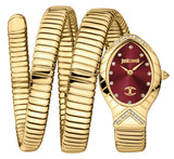 Buy Shop Just Cavalli Classico Lungo Red Dial Gold Steel Strap Watch for Women - JC1L248M0035 USA Online