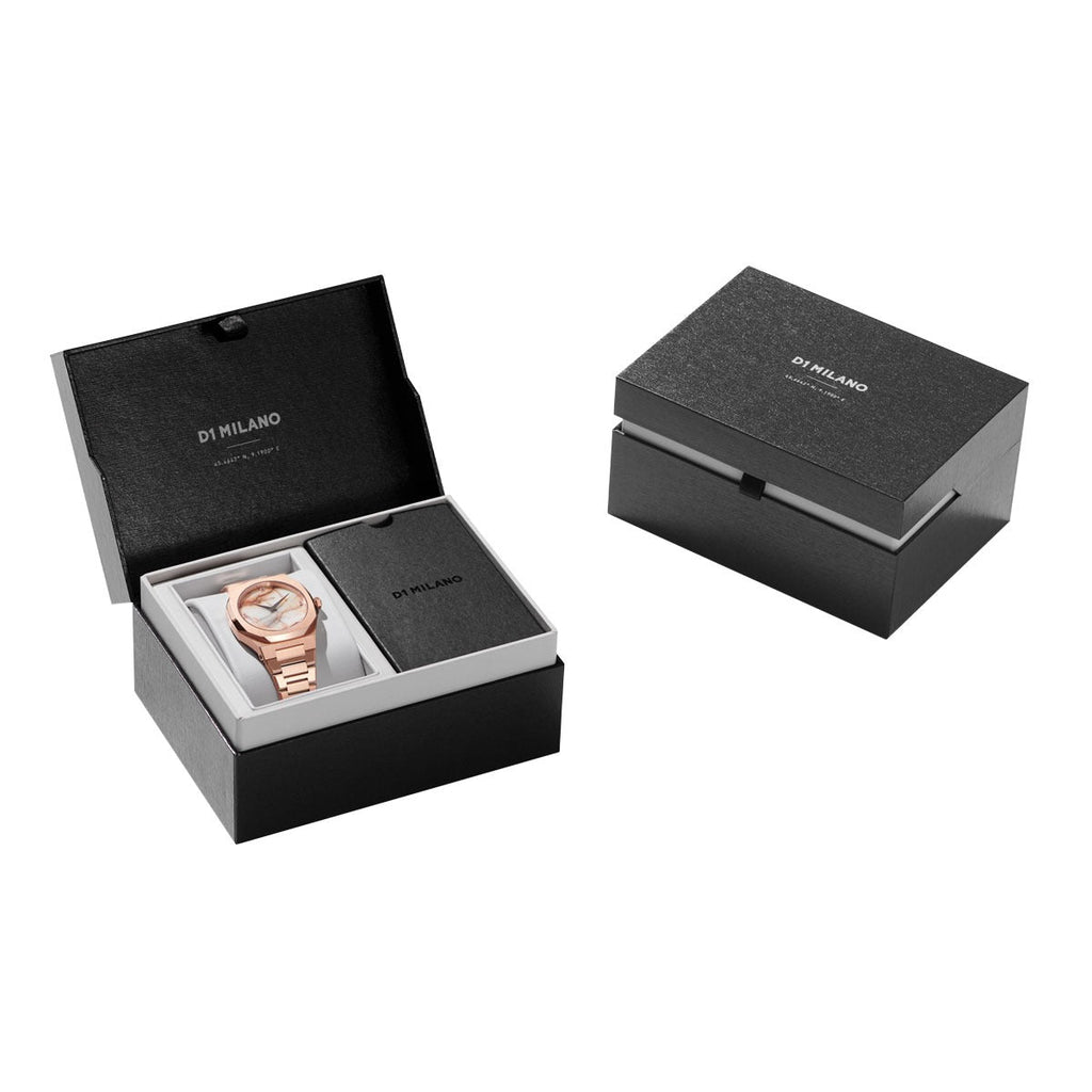 Buy Shop D1 Milano Ultra Thin Marble Dial Rose Gold Steel Strap Watch for Women - D1-UTBL14 USA Online