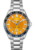 Buy Shop Hugo Boss Runner 3H Orange Dial Silver Steel Strap Watch for Men - 1514206 USA Online