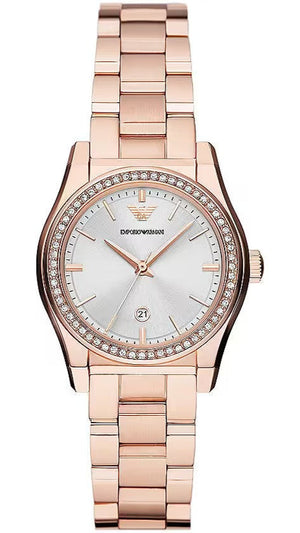 Buy Shop Emporio Armani Federica Analog Mother of Pearl Dial Rose Gold Steel Strap Watch for Women - AR11558 USA Online