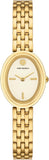 Buy Shop Tory Burch Oval White Dial Gold Steel Strap Watch for Women - TBW6032 USA Online