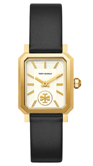 Buy Shop Tory Burch Robinson White Dial Black Leather Strap Watch for Women - TBW1504 USA Online