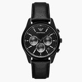 Buy Shop Emporio Armani Antonio Chronograph Black Dial Black Leather Strap Watch for Men - AR11583 USA Online
