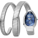 Buy Shop Just Cavalli Serpente Metallica Blue Dial Silver Steel Strap Watch for Women - JC1L209M0025 USA Online