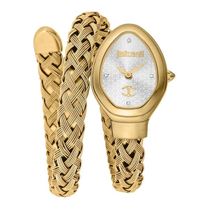 Buy Shop Just Cavalli Novara Silver Dial Gold Steel Strap Watch for Women - JC1L264M0025 USA Online