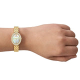 Buy Shop Tory Burch Oval Mother of Pearl Dial Gold Steel Strap Watch for Women - TBW6034 USA Online