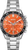 Buy Shop Hugo Boss Runner Chronograph Orange Dial Silver Steel Strap Watch for Men - 1514162 USA Online