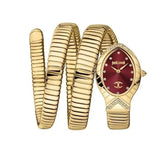 Buy Shop Just Cavalli Classico Lungo Red Dial Gold Steel Strap Watch for Women - JC1L248M0035 USA Online