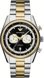 Buy Shop Emporio Armani Racer Chronograph Black Dial Two Tone Steel Strap Watch for Men - AR11678 USA Online