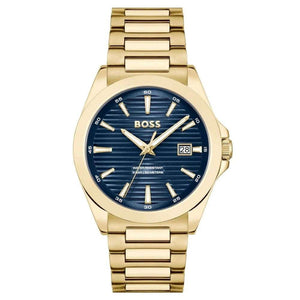 Buy Shop Hugo Boss Strike Blue Dial Gold Steel Strap Watch for Men - 1514172 USA Online