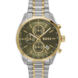 Buy Shop Hugo Boss Grand Prix Chronograph Green Dial Two Tone Steel Strap Watch for Men - 1514227 USA Online