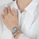 Buy Shop Just Cavalli Glam Evo 5 Blue Dial Silver Steel Strap Watch for Women - JC1L228M0025 USA Online