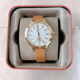 Buy Shop Tory Burch Collins Quartz White Dial Brown Leather Strap Watch for Women - TBW1202 USA Online
