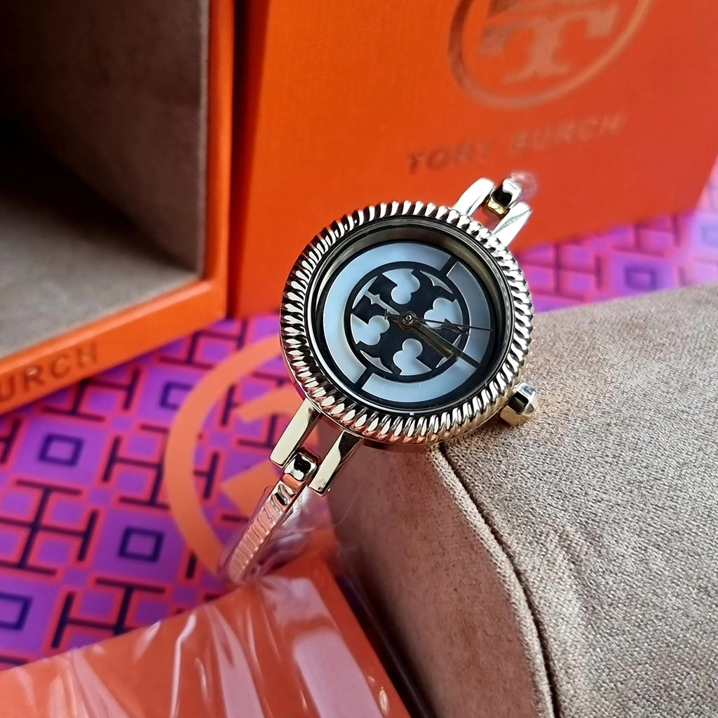 Buy Shop Tory Burch Riva Gold Dial Gold Steel Strap Watch for Women - TBW4029 USA Online
