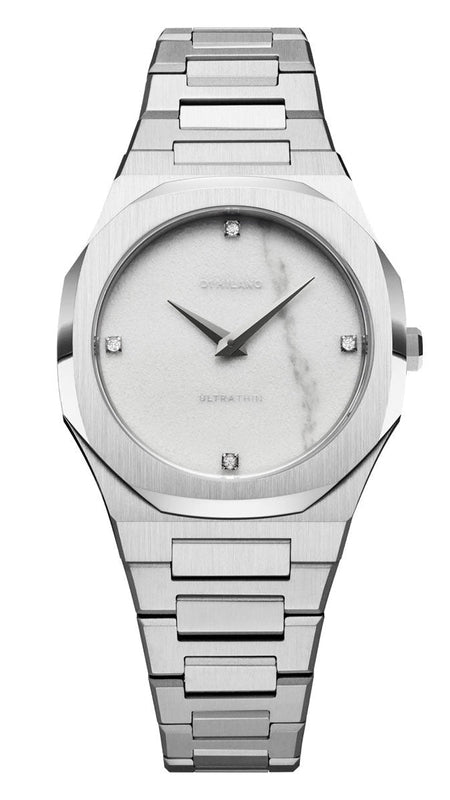 Buy Shop D1 Milano Ultra Thin Marble White Dial Silver Steel Strap Watch for Women - D1-UTBL13 USA Online