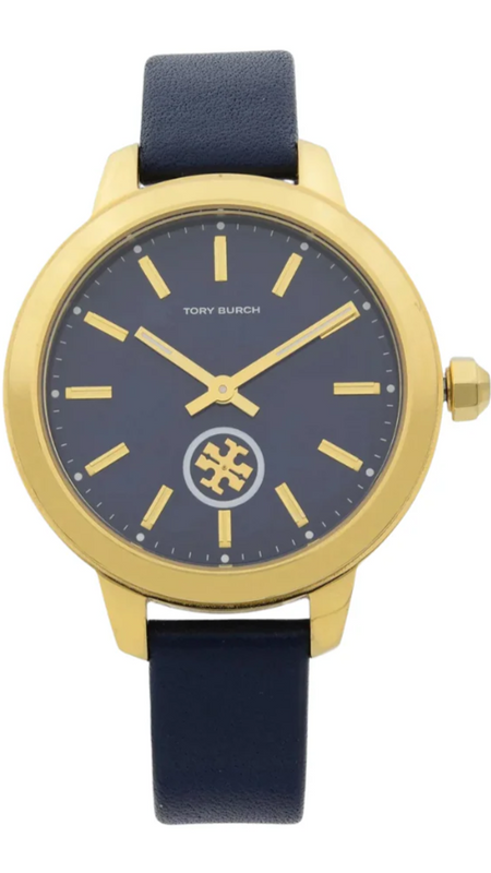 Buy Shop Tory Burch Collins Quartz Blue Dial Blue Leather Strap Watch for Women - TBW1203 USA Online