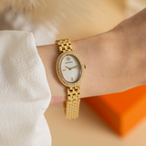 Buy Shop Tory Burch Oval Mother of Pearl Dial Gold Steel Strap Watch for Women - TBW6034 USA Online