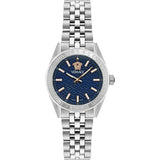 Buy Shop Versace V-Code Analog Blue Dial Silver Steel Strap Watch for Women - VE8I00324 USA Online