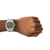 Buy Shop Emporio Armani Federico Chronograph Green Dial Silver Steel Strap Watch for Men - AR11640 USA Online
