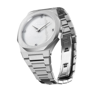 Buy Shop D1 Milano Ultra Thin Marble White Dial Silver Steel Strap Watch for Women - D1-UTBL13 USA Online