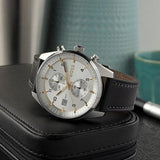 Buy Shop Hugo Boss Skytraveller Chronograph Silver Dial Black Leather Strap Watch for Men - 1514147 USA Online