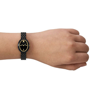 Buy Shop Tory Burch Oval Black Dial Black Steel Strap Watch for Women - TBW6035 USA Online