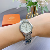 Buy Shop Tory Burch Collins White Dial Silver Steel Strap Watch for Women - TBW1301 USA Online