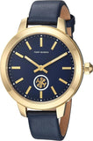 Buy Shop Tory Burch Collins Quartz Blue Dial Blue Leather Strap Watch for Women - TBW1203 USA Online