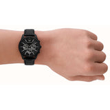 Buy Shop Emporio Armani Antonio Chronograph Black Dial Black Leather Strap Watch for Men - AR11583 USA Online