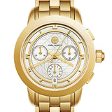 Buy Shop Tory Burch Classic Chronograph White Dial Gold Steel Strap Watch for Women - TBW1032 USA Online