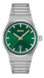 Buy Shop Hugo Boss Candor Green Dial Silver Steel Strap Watch for Men - 1514079 USA Online