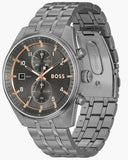 Buy Shop Hugo Boss Skytraveller Chronograph Gunmetal Grey Dial Grey Steel Strap Watch for Men - 1514153 USA Online
