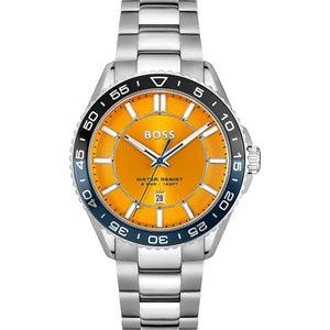Buy Shop Hugo Boss Runner 3H Orange Dial Silver Steel Strap Watch for Men - 1514206 USA Online