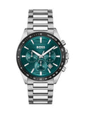 Buy Shop Hugo Boss Strike Chronograph Green Dial Silver Steel Strap Watch for Men - 1514241 USA Online
